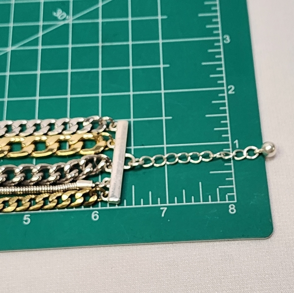 Jenny Bird Silver and Gold Chain Wide Bracelet - Picture 11 of 14